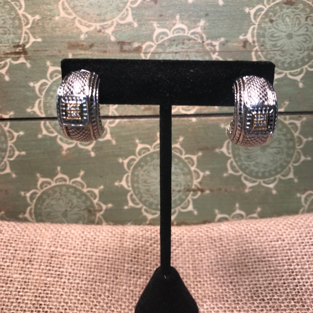 Judith Ripka Half Hoop Earrings